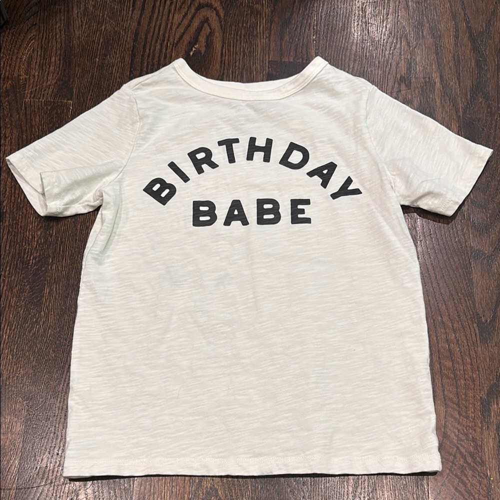 Cream Short Sleeve Birthday Babe Tee